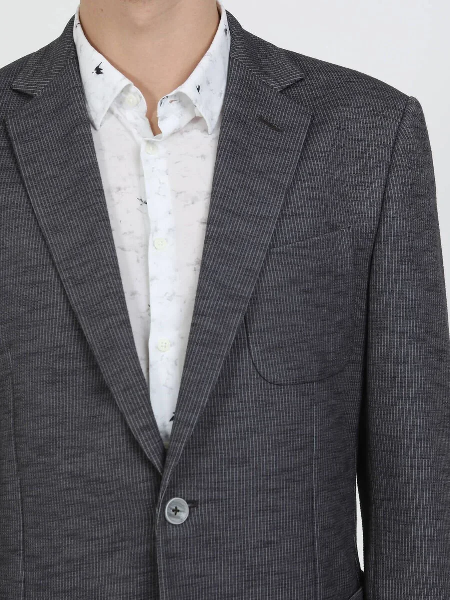 Hard Coal Striped Modern Fit Cotton Blended Suit - 10