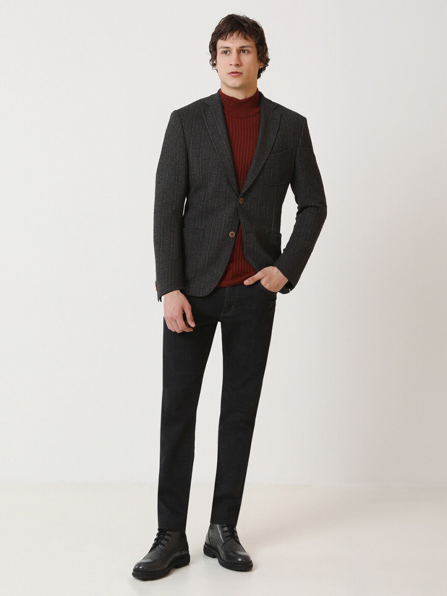 Hard Coal Striped Modern Fit Jacket - 2