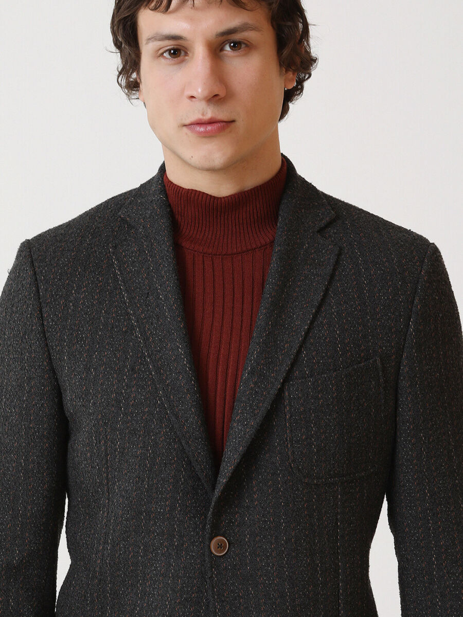 Hard Coal Striped Modern Fit Jacket - 3