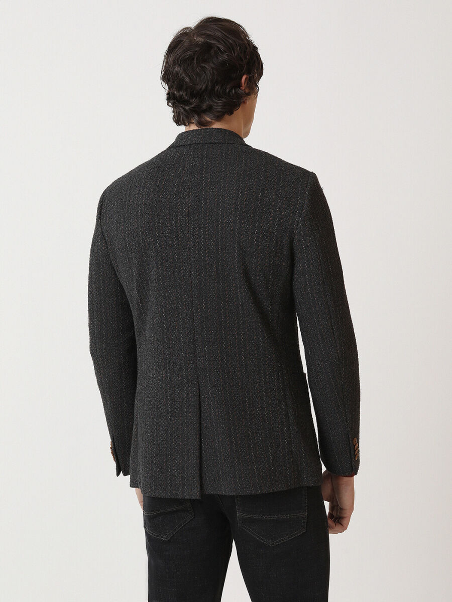 Hard Coal Striped Modern Fit Jacket - 5