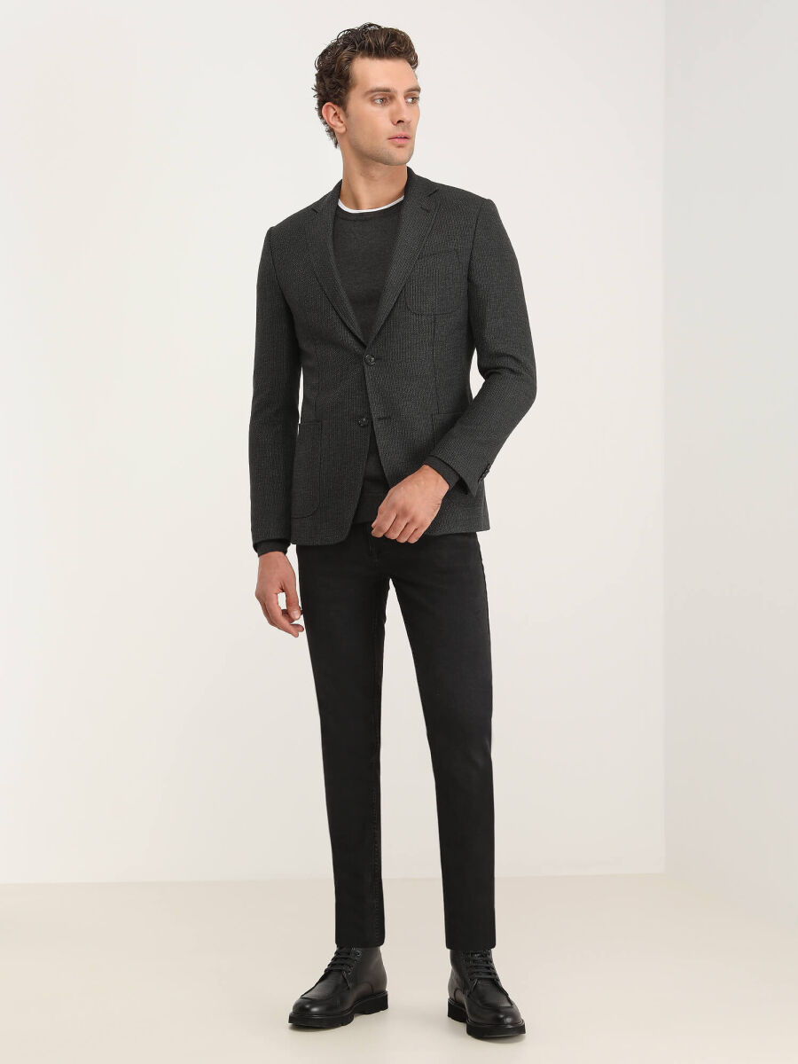 Hard Coal Striped Modern Fit Jacket - 2