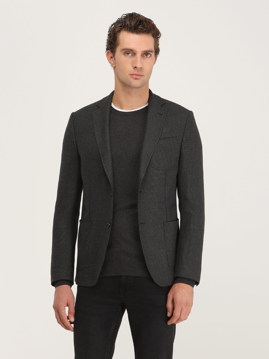 Hard Coal Striped Modern Fit Jacket - 3