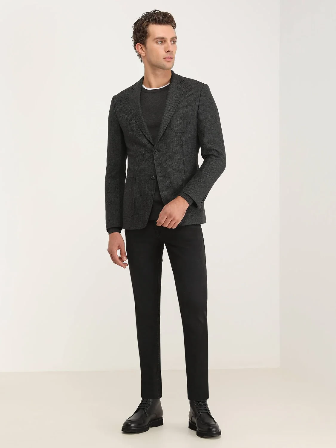 Hard Coal Striped Modern Fit Jacket - 2