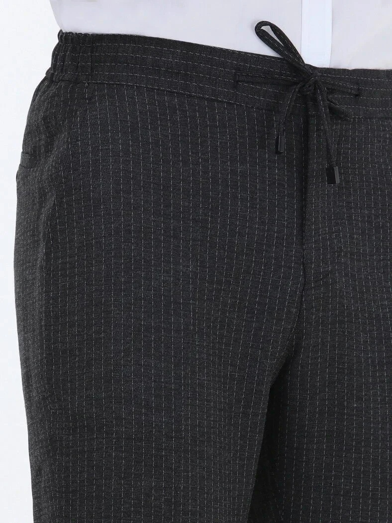 Hard Coal Striped Modern Fit Suit - 7