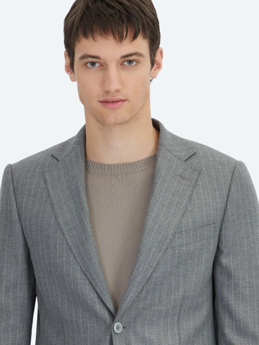 Hard Coal Striped Modern Fit Suit - 3