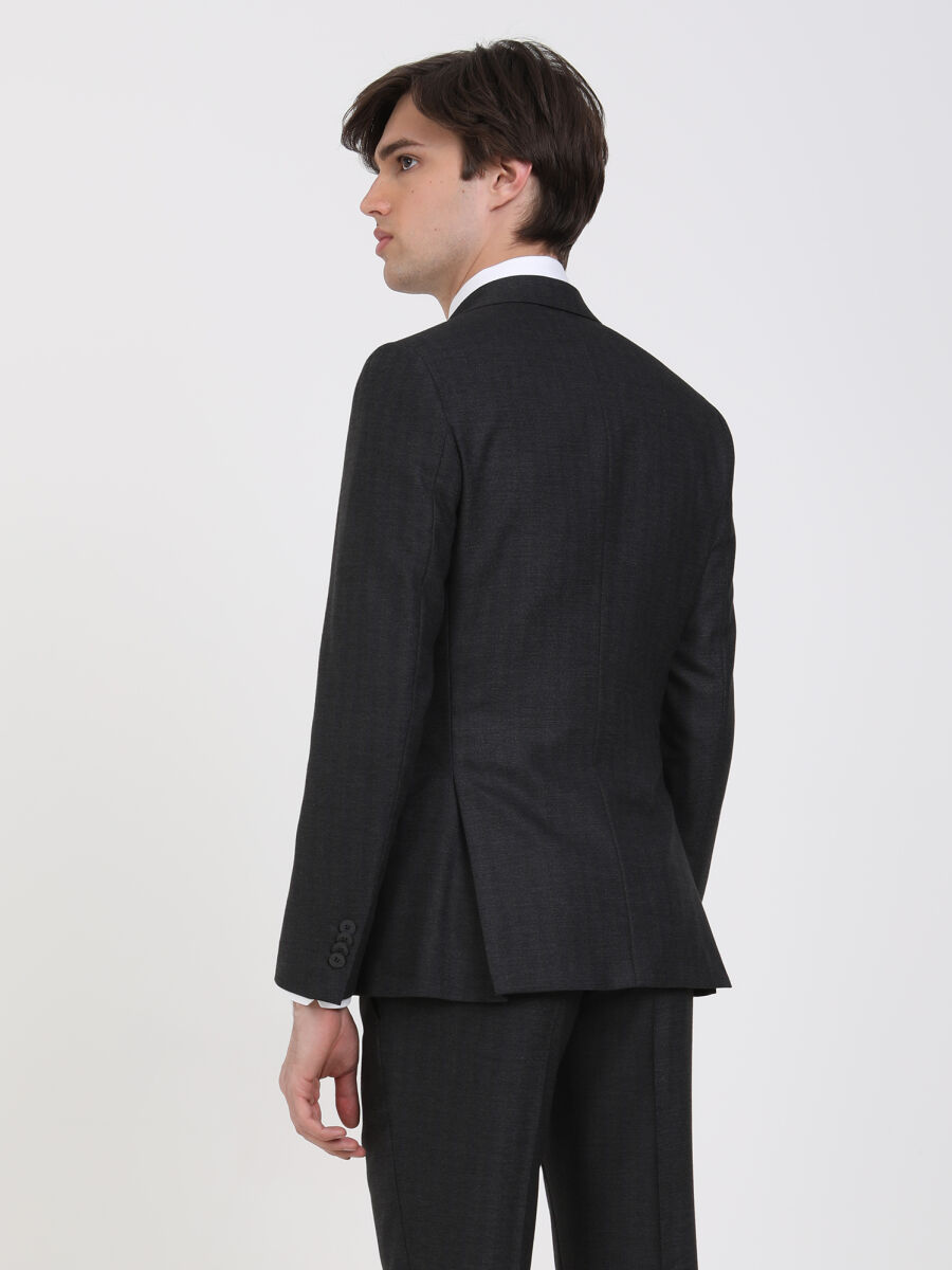 Hard Coal Striped Slim Fit Suit - 4