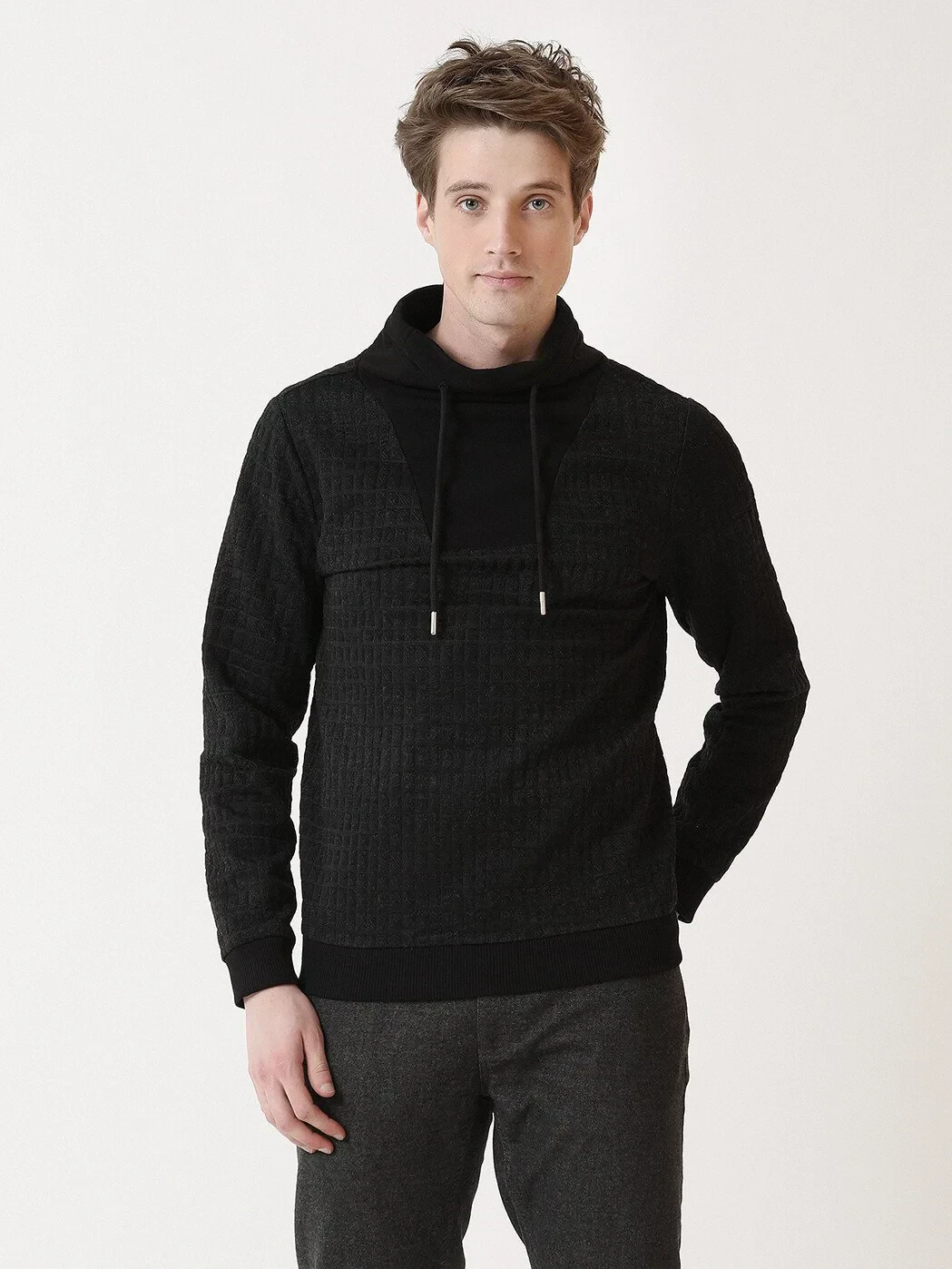 Hard Coal Turtleneck Jacquard Sweatshirt - 1