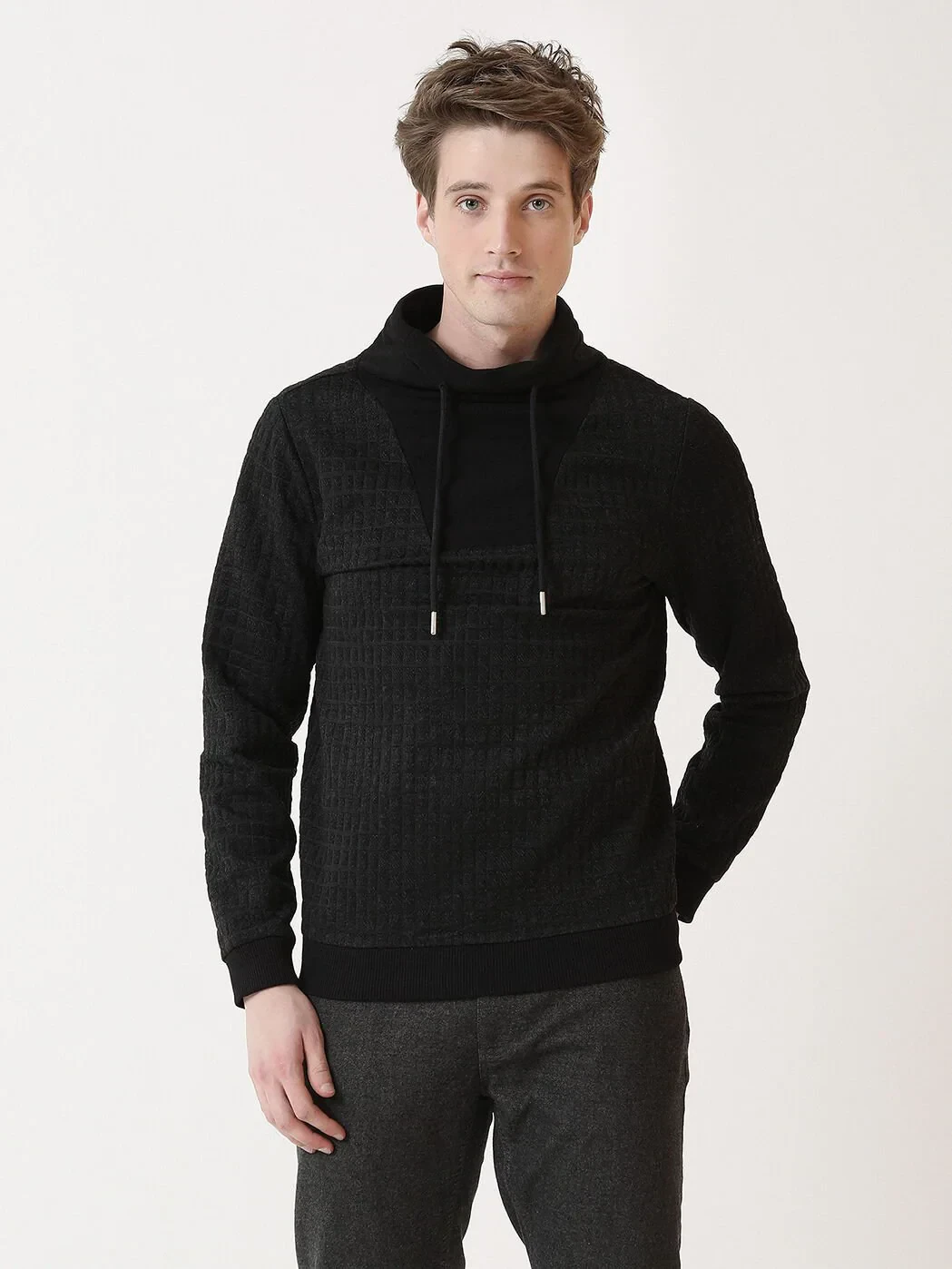 Hard Coal Turtleneck Jacquard Sweatshirt - 1