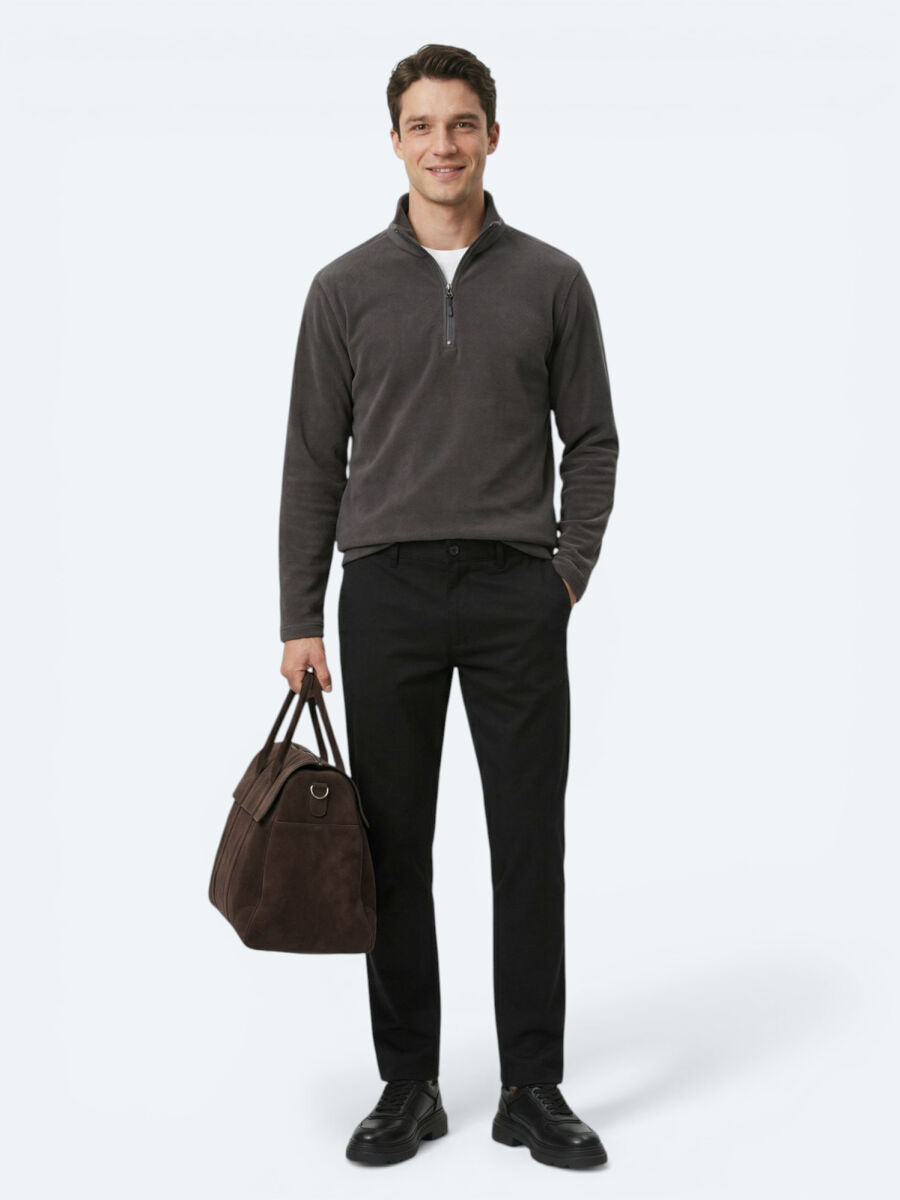 Hard Coal Turtleneck Plain Sweatshirt - 2