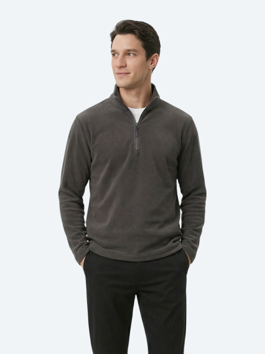Hard Coal Turtleneck Plain Sweatshirt - 3
