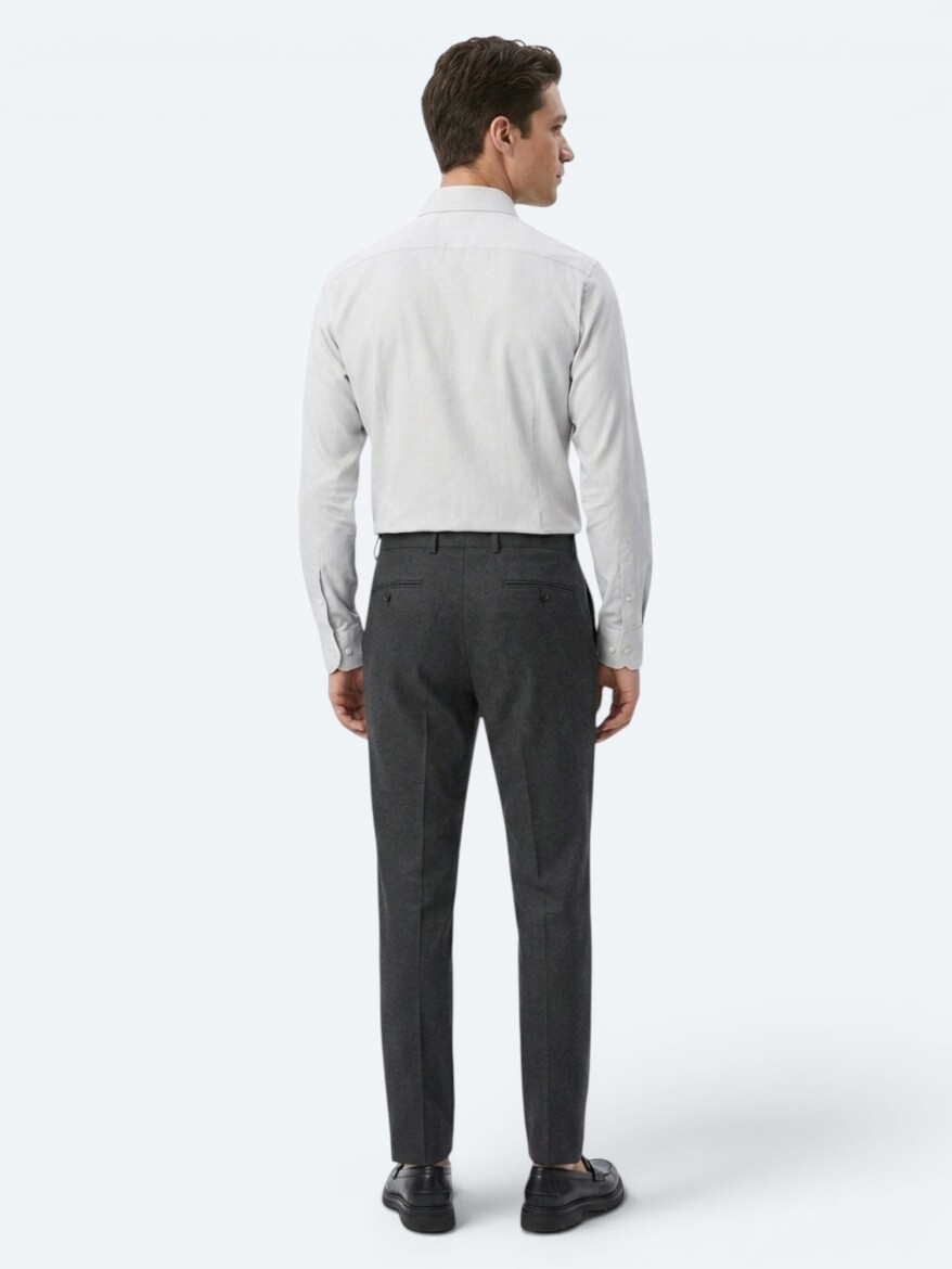 Hard Coal Weaving Fitted Fit Classical Trousers - 5