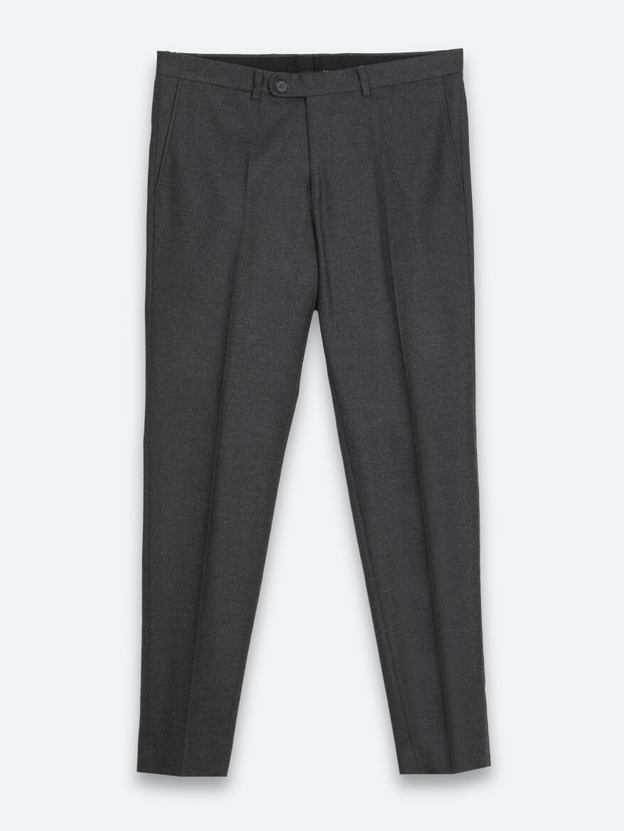 Hard Coal Weaving Fitted Fit Classical Trousers - 6