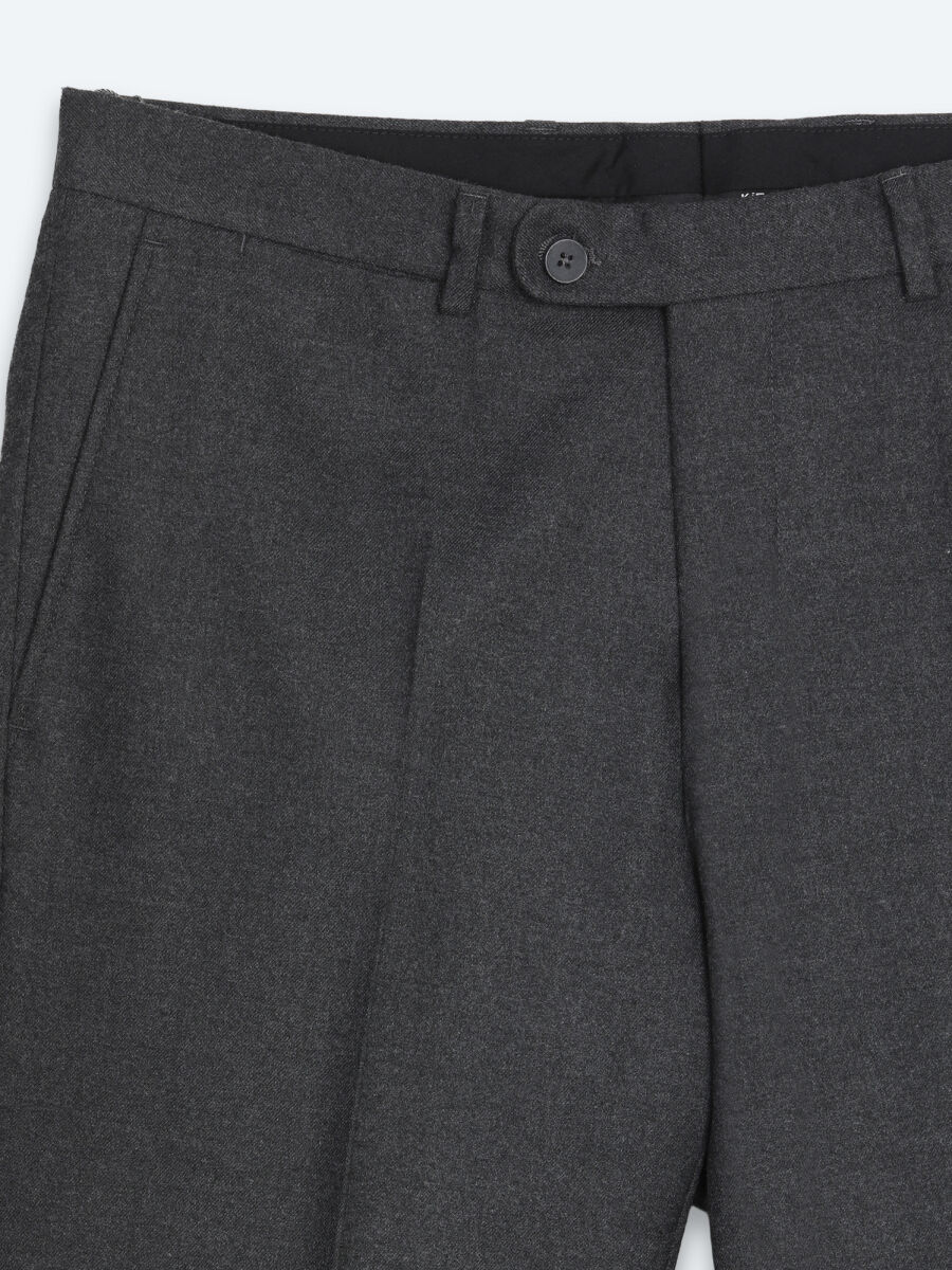 Hard Coal Weaving Fitted Fit Classical Trousers - 7