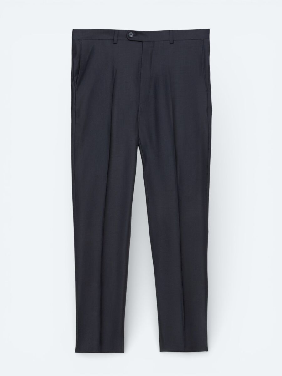 Hard Coal Weaving Fitted Fit Classical Wool Blended Trousers - 5