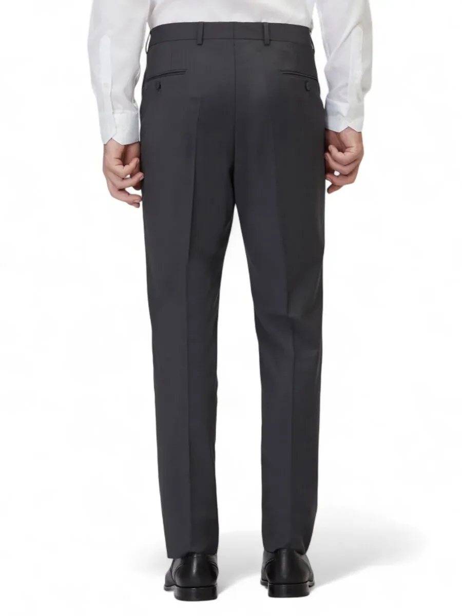 Hard Coal Weaving Fitted Fit Classical Wool Blended Trousers - 4
