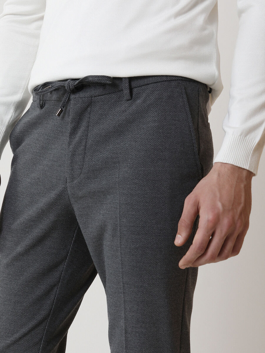Hard Coal Weaving Jogging Fit Casual Trousers - 2
