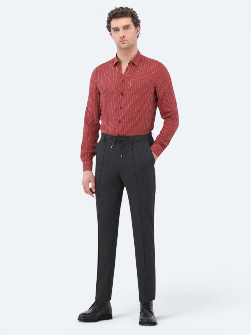 Hard Coal Weaving Jogging Fit Casual Trousers - 1