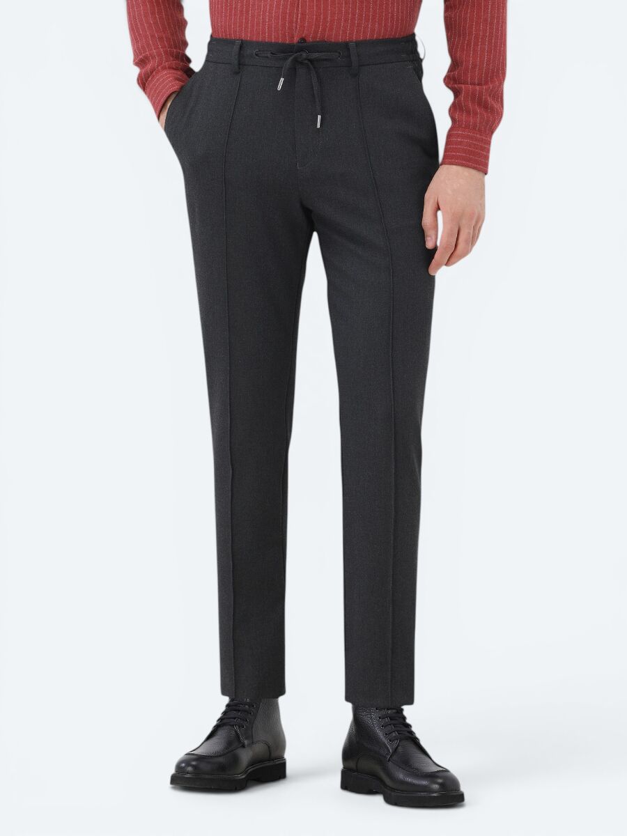 Hard Coal Weaving Jogging Fit Casual Trousers - 2