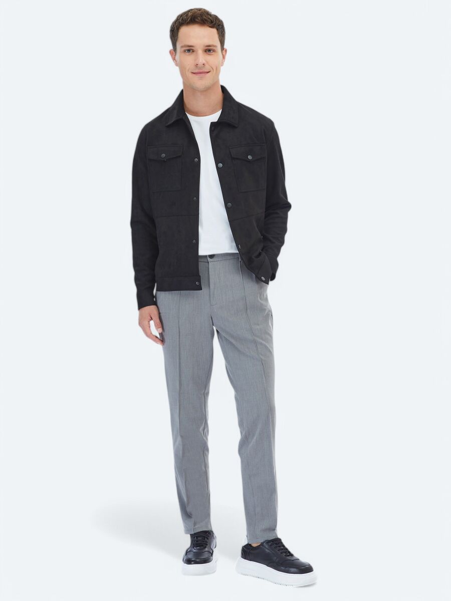 Hard Coal Weaving Jogging Fit Casual Trousers - 1