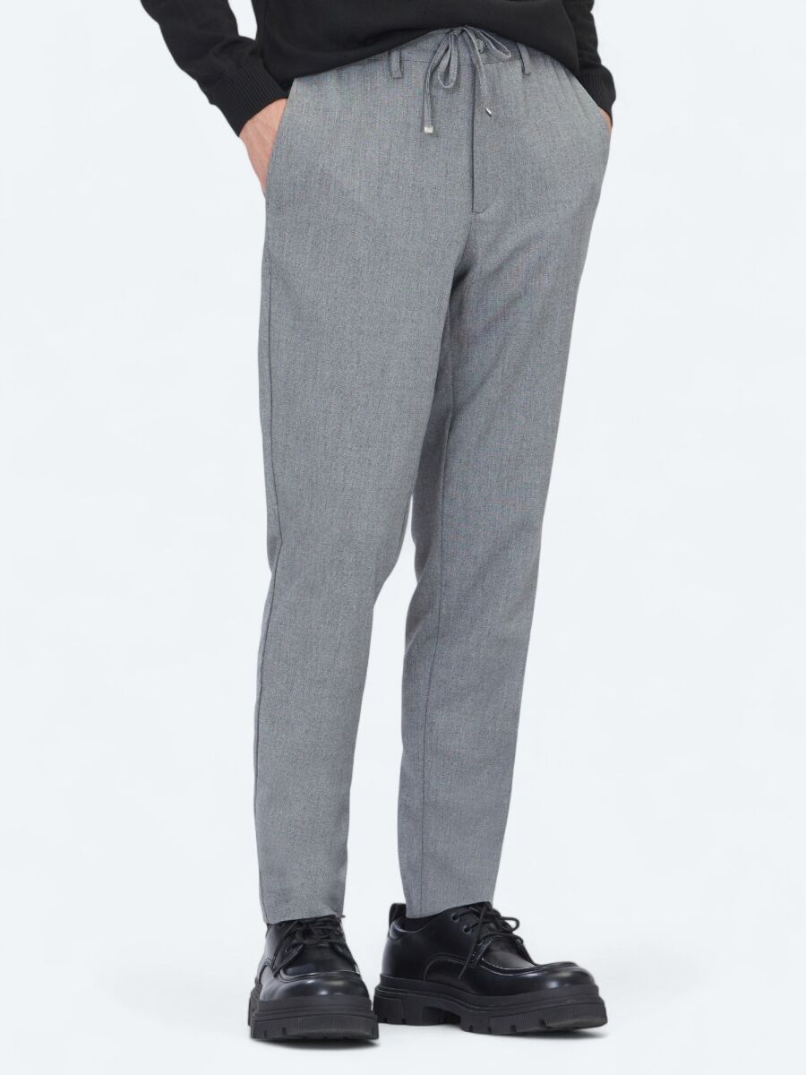 Hard Coal Weaving Jogging Fit Casual Trousers - 2