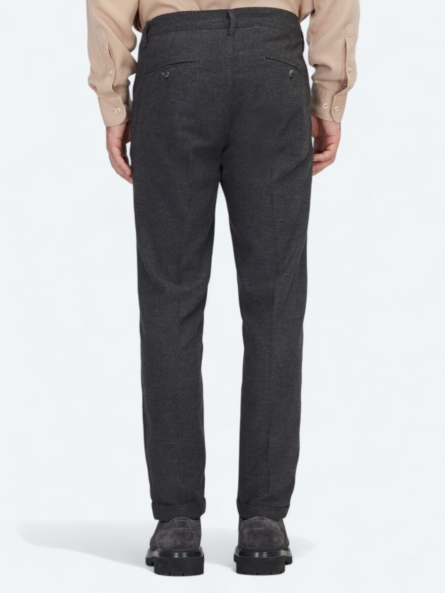 Hard Coal Weaving Jogging Fit Casual Wool Blended Trousers - 4