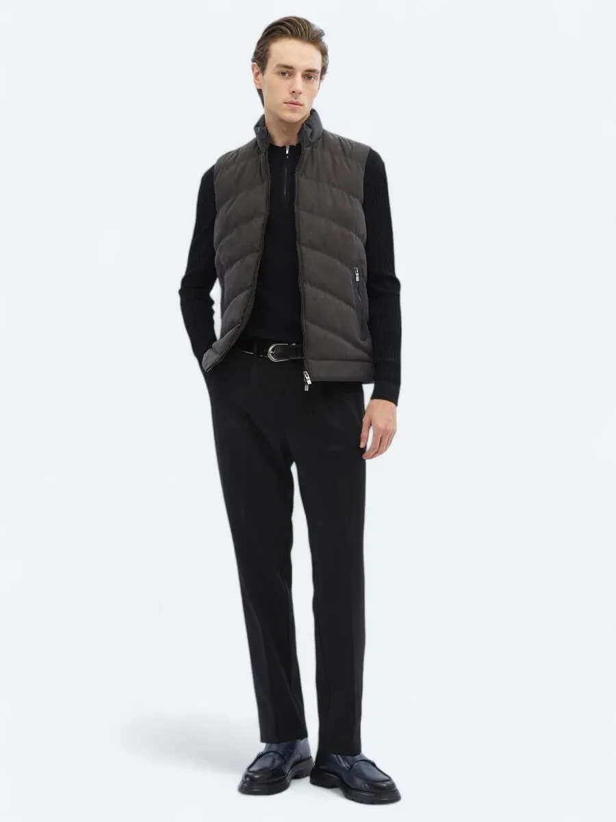 Hard Coal Weaving Puffer Vest - 2