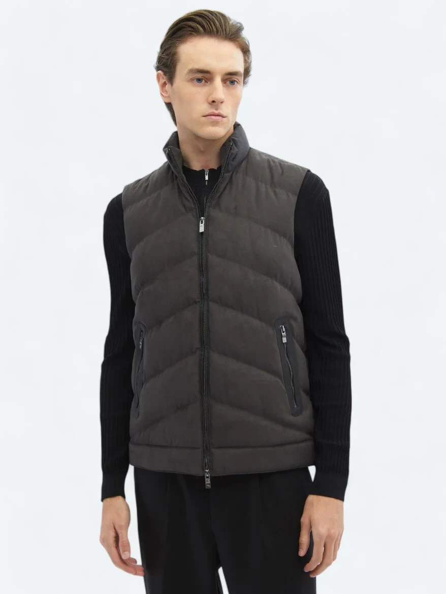 Hard Coal Weaving Puffer Vest - 3