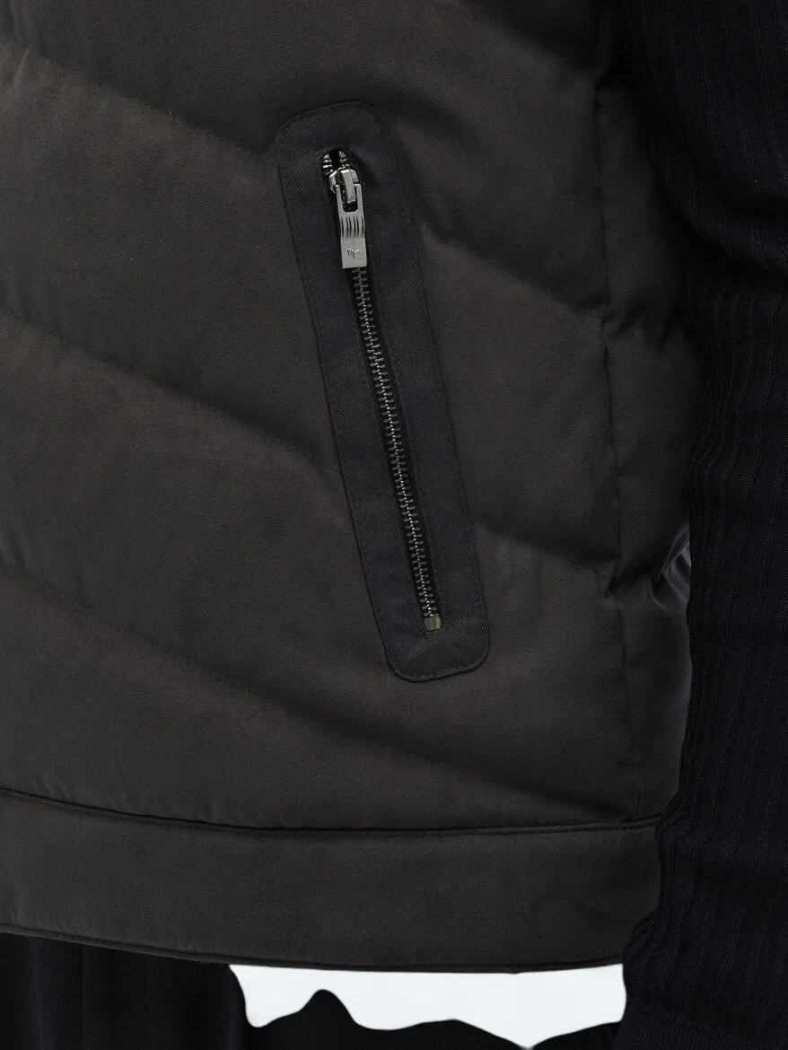 Hard Coal Weaving Puffer Vest - 5