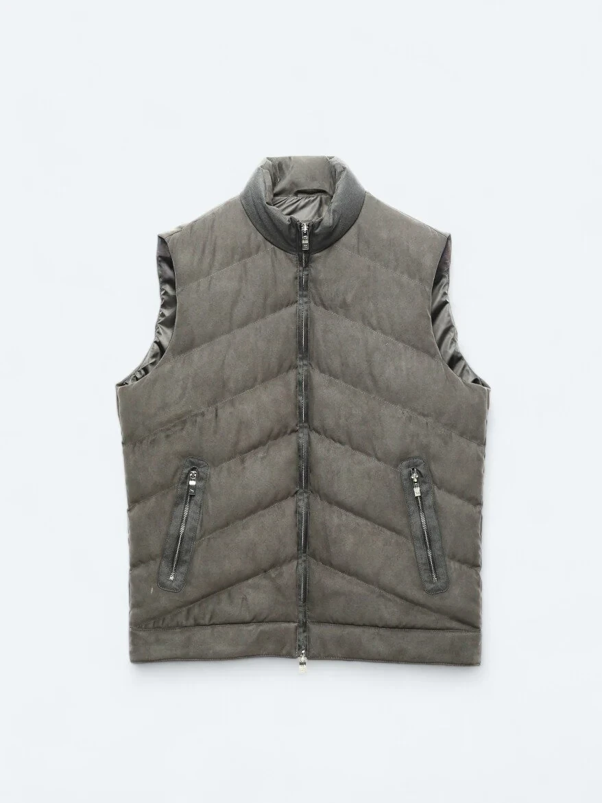Hard Coal Weaving Puffer Vest - 7