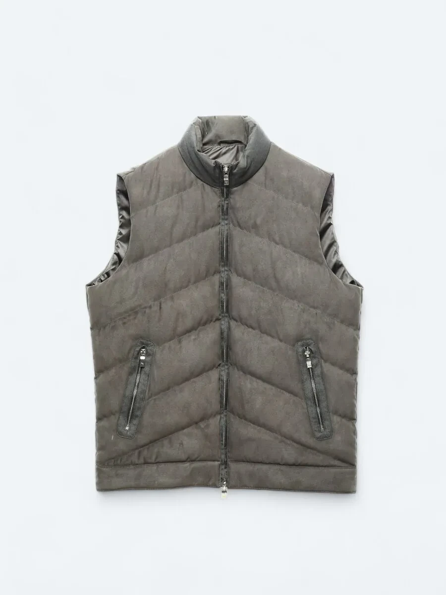 Hard Coal Weaving Puffer Vest - 7