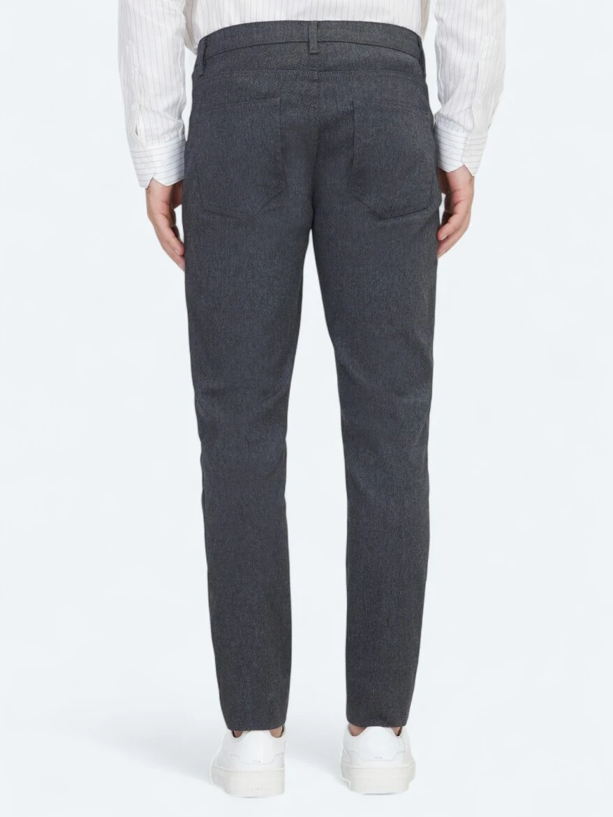 Hard Coal Weaving Regular Fit Casual Cotton Blended Trousers 