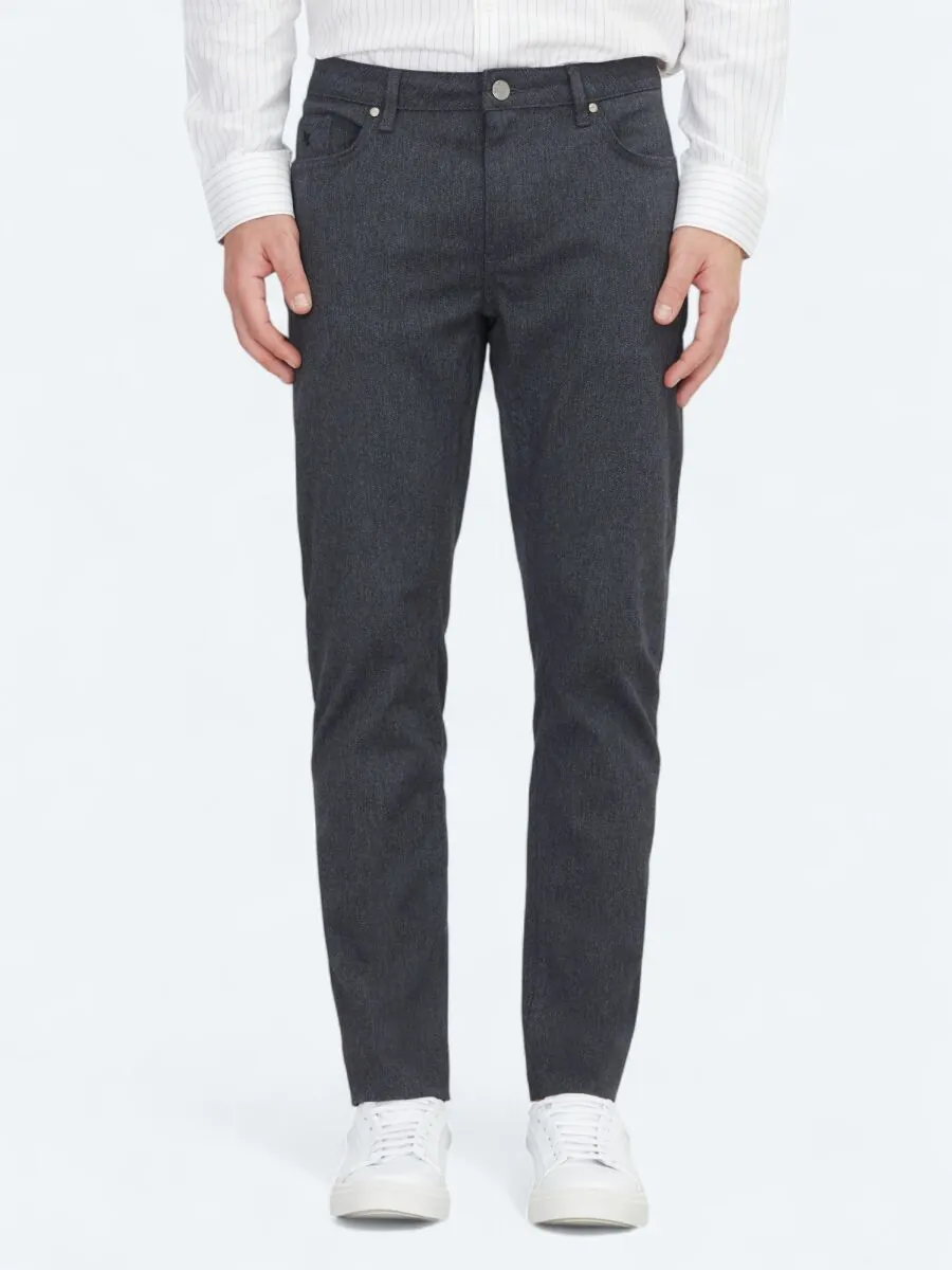 Hard Coal Weaving Regular Fit Casual Cotton Blended Trousers - 2