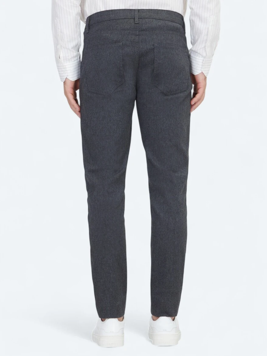 Hard Coal Weaving Regular Fit Casual Cotton Blended Trousers - 4