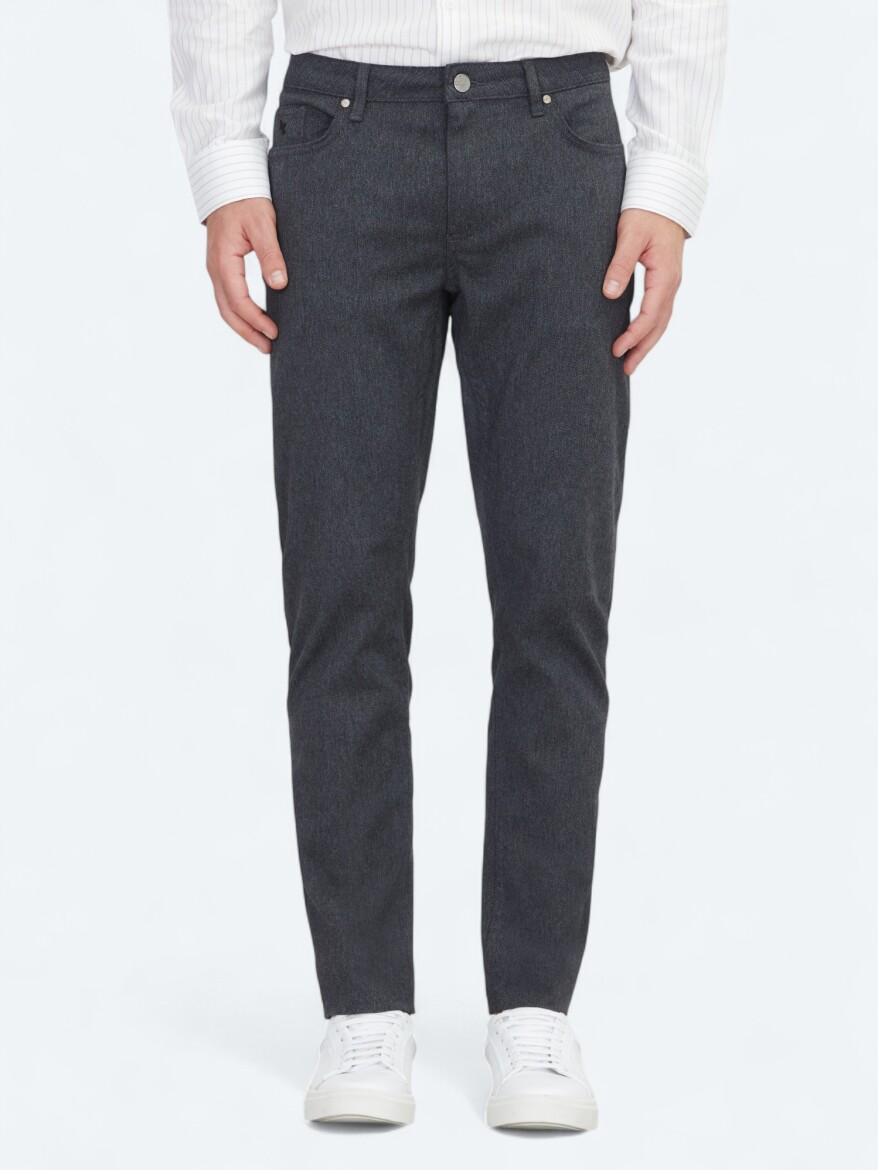 Hard Coal Weaving Regular Fit Casual Cotton Blended Trousers - KİP