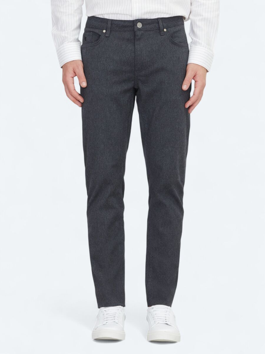 Hard Coal Weaving Regular Fit Casual Cotton Blended Trousers - 2