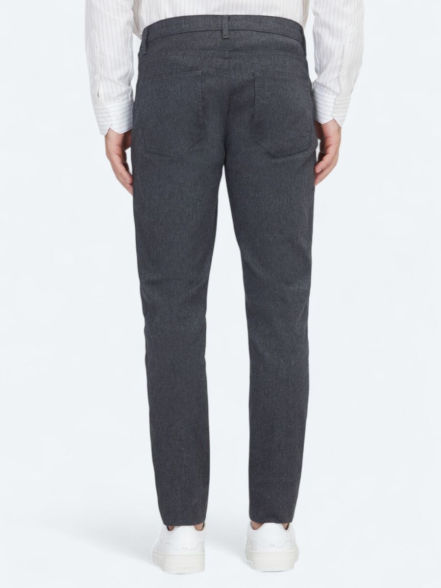 Hard Coal Weaving Regular Fit Casual Cotton Blended Trousers - 4