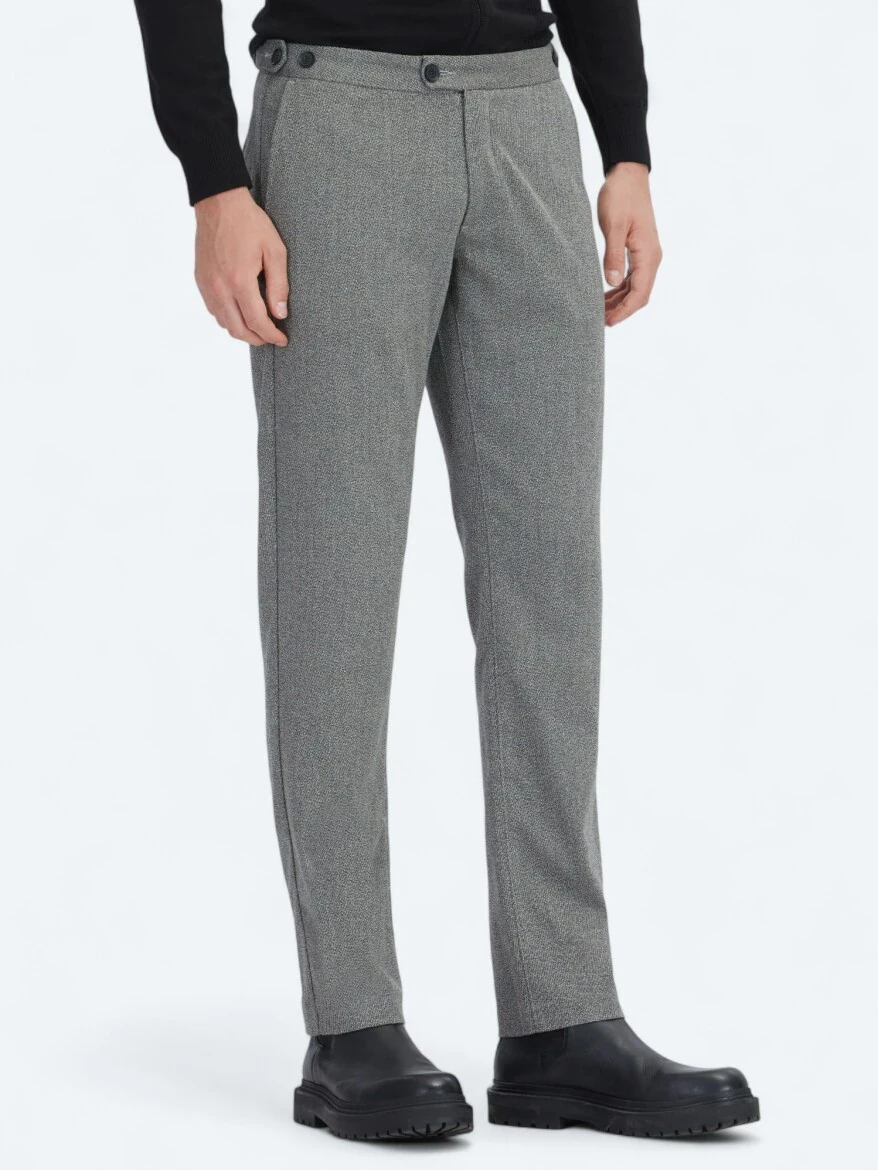 Hard Coal Weaving Regular Fit Casual Trousers - 3