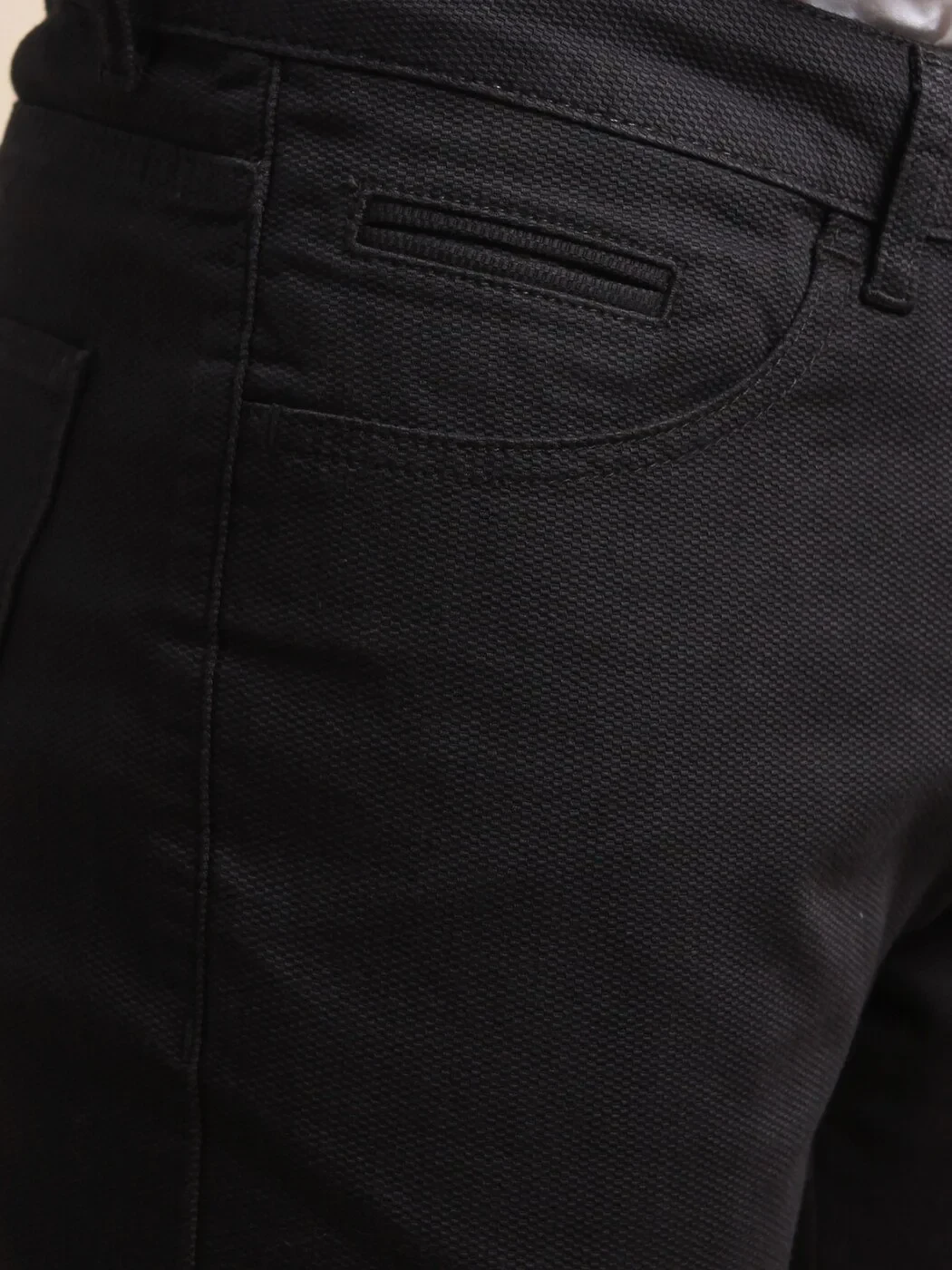 Hard Coal Weaving Slim Fit Casual Cotton Blended Trousers - 4