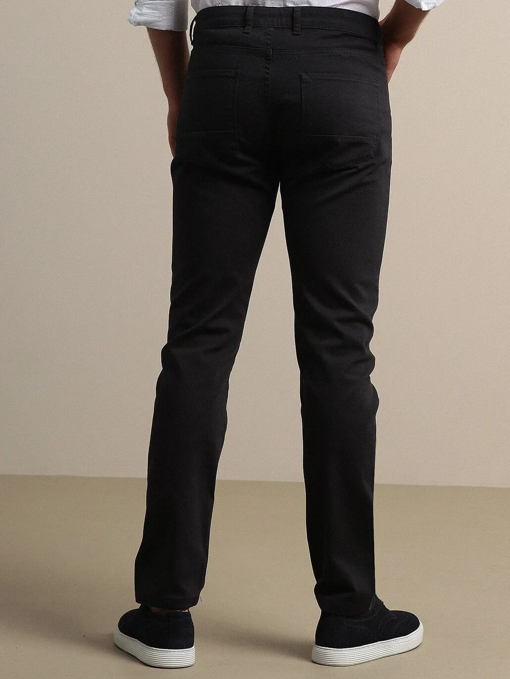 Hard Coal Weaving Slim Fit Casual Cotton Blended Trousers - 5