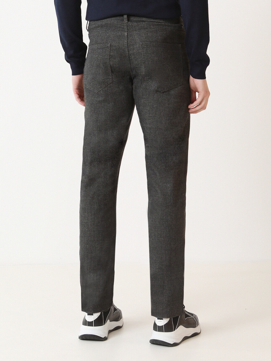Hard Coal Weaving Slim Fit Casual Cotton Blended Trousers - 4