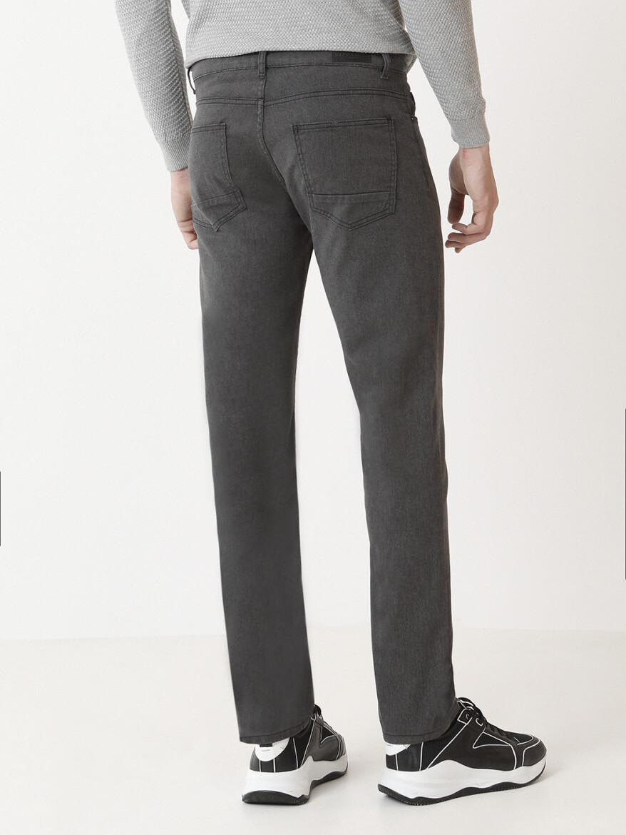 Hard Coal Weaving Slim Fit Casual Cotton Blended Trousers - 4