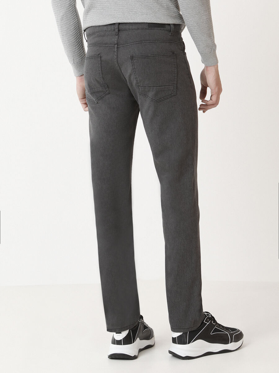 Hard Coal Weaving Slim Fit Casual Cotton Blended Trousers - 4