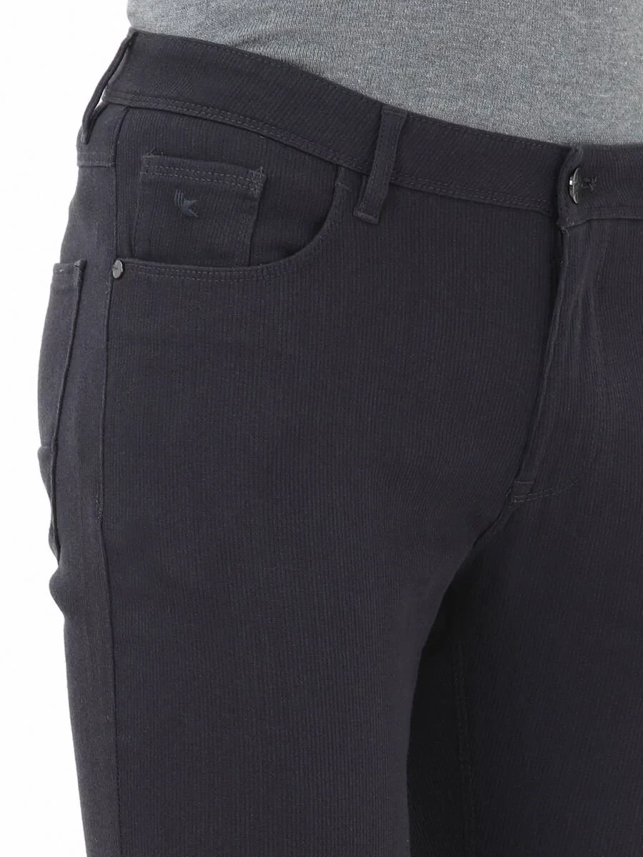 Hard Coal Weaving Slim Fit Casual Cotton Blended Trousers - 3