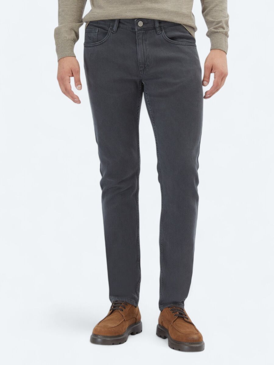 Hard Coal Weaving Slim Fit Casual Cotton Blended Trousers - 2