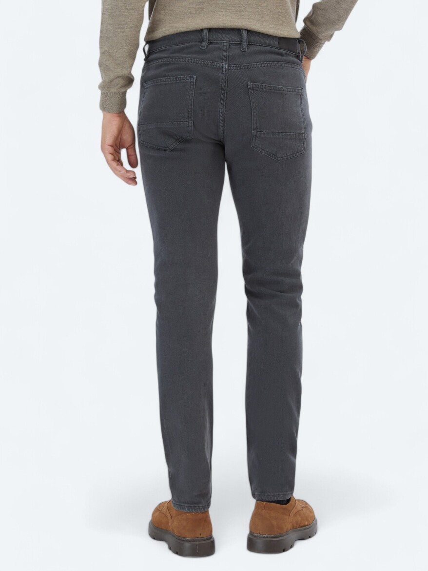 Hard Coal Weaving Slim Fit Casual Cotton Blended Trousers - 4