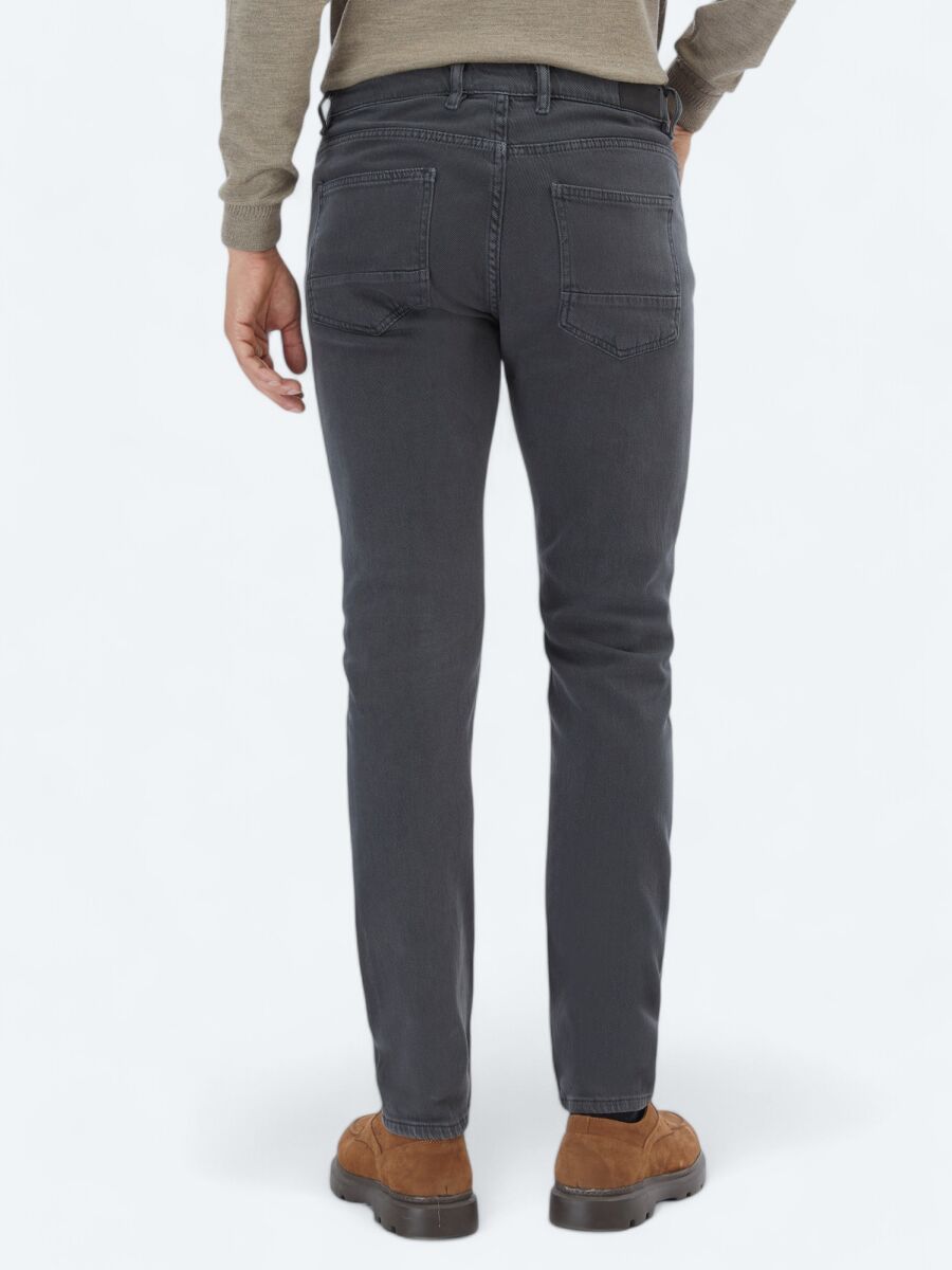 Hard Coal Weaving Slim Fit Casual Cotton Blended Trousers - 4