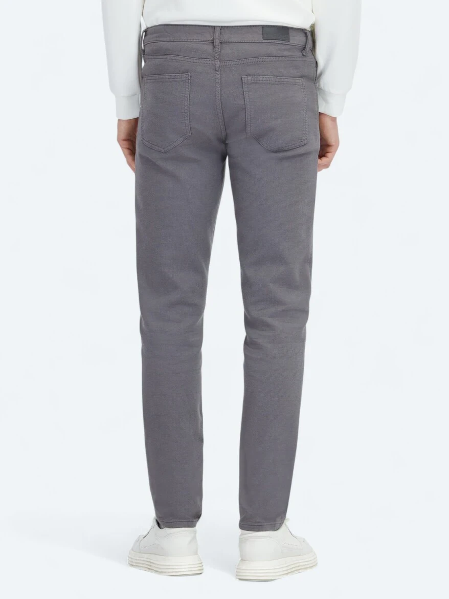 Hard Coal Weaving Slim Fit Casual Cotton Blended Trousers - 4