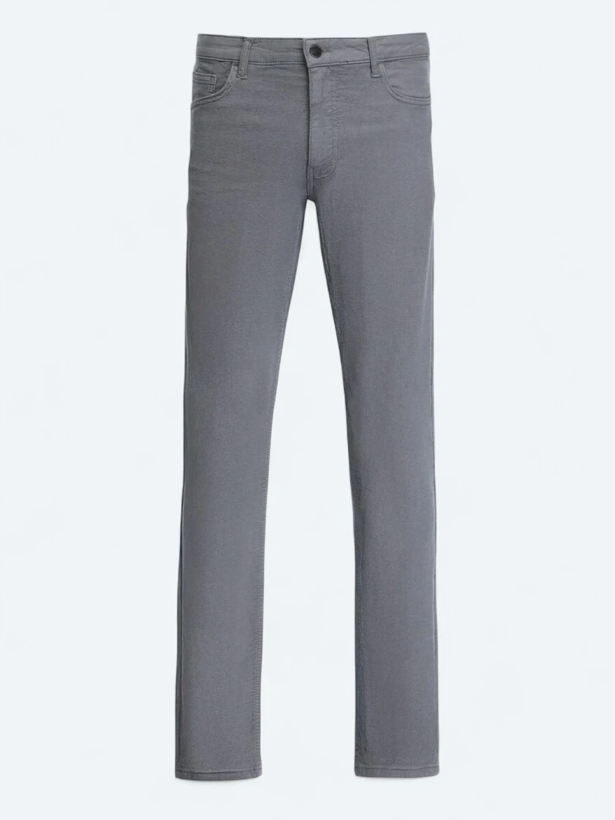 Hard Coal Weaving Slim Fit Casual Cotton Blended Trousers - 5