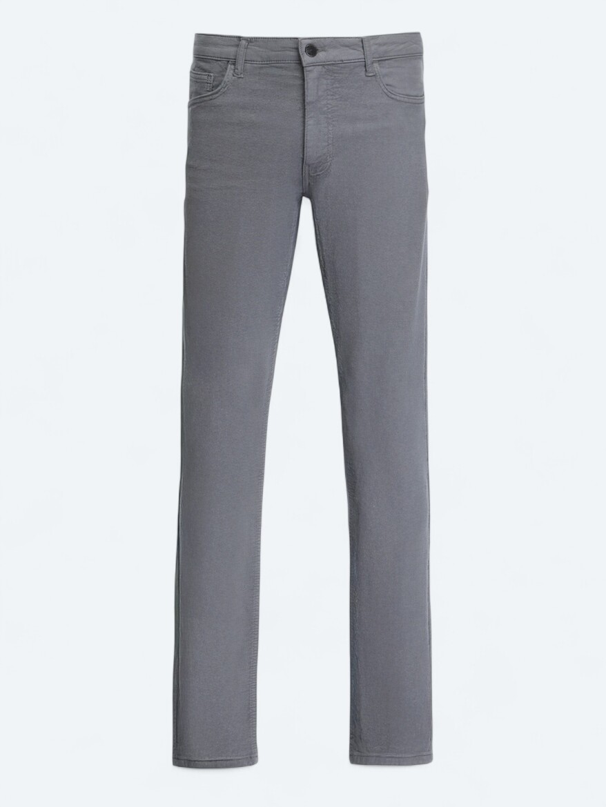 Hard Coal Weaving Slim Fit Casual Cotton Blended Trousers - 5