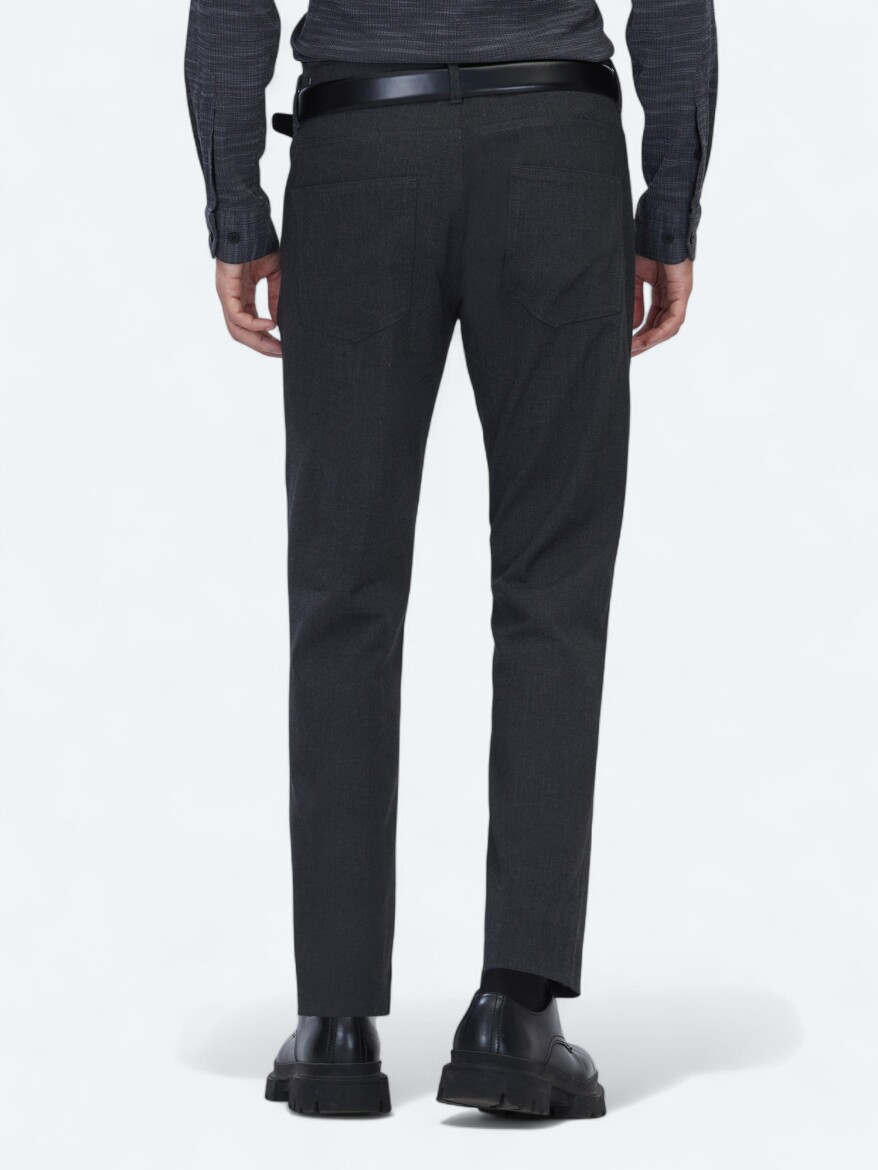 Hard Coal Weaving Slim Fit Casual Trousers - 4
